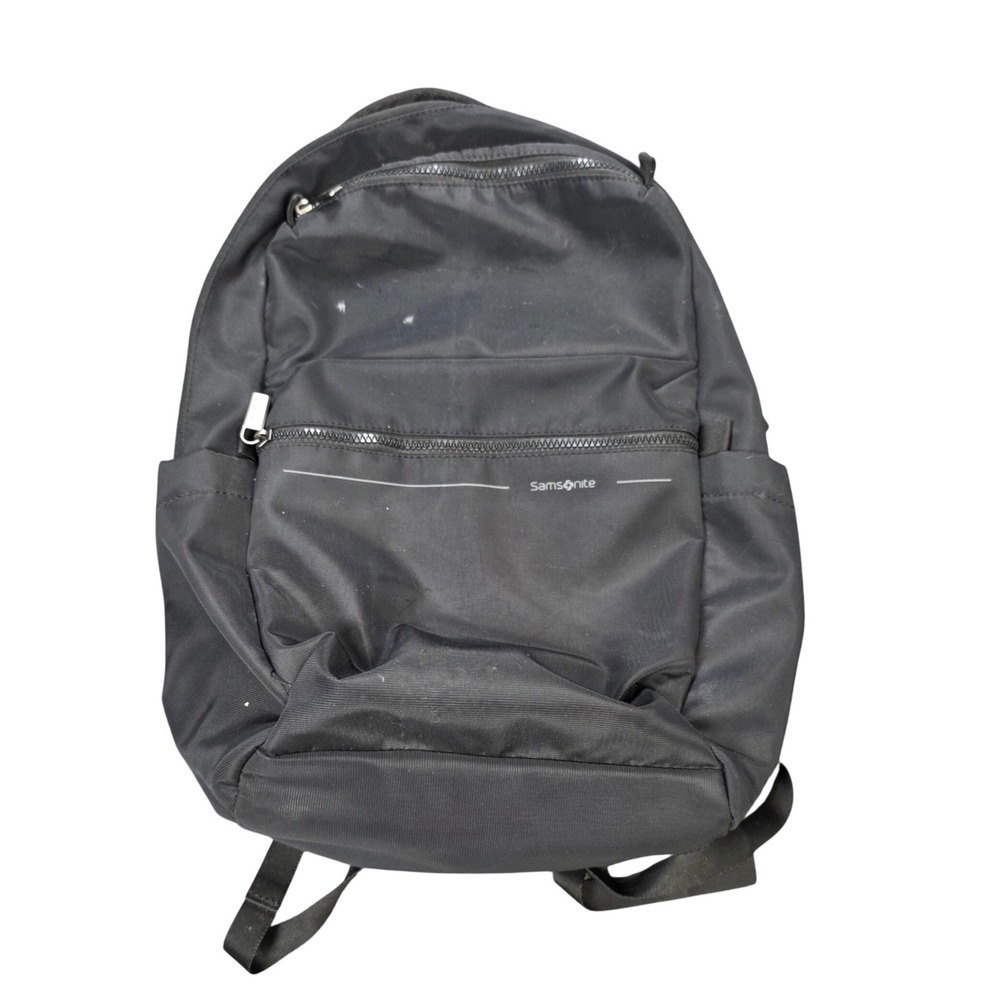 Samsonite‎ Laptop Commuter Backpack Men's Black Sliver Tone Professional Travel